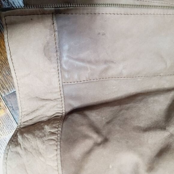 Vintage 80s Genuine Leather Tan Oversized Bomber Jacket - Picture 16 of 17